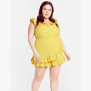 City Chic yellow romper skort